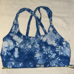 lululemon tie dyed sports bra, blue, small/med